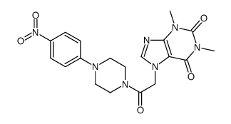 1,3-dimethyl-7-[2-[4-(4-nitrophenyl)piperazin-1-yl]-2-oxoethyl]purine-2,6-dione结构式