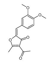 4-acetyl-2-(3,4-dimethoxy-benzylidene)-5-methyl-furan-3-one Structure