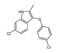 6-氯-3-[(4-氯苯基)硫代]-2-甲基-1H-吲哚结构式