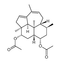 (2aS)-3β,5β-Diacetoxy-2a,7α,10,10cβ-tetramethyl-2,2a,3,4,4aα,5,6,7,7aα,8,10bβ,10c-dodecahydronaphth[2,1,8-cde]azulene结构式