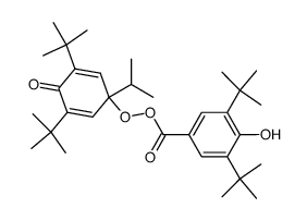 1-isopropyl-3,5-di-tert-butyl-4-oxo-2,5-cyclohexadienyl 3,5-di-tert-butyl-4-hydroxyperbenzoate结构式