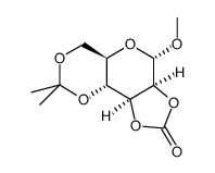 甲基2,3-O-羰基-4,6-O-异亚丙基-α-D-甘露吡喃糖苷结构式