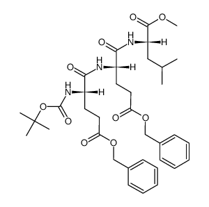 N-(tert-butoxycarbonyl)-L-γ-O-benzylglutamyl-L-γ-O-benzylglutamyl-L-leucine methyl ester Structure
