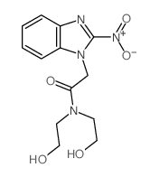N,N-bis(2-hydroxyethyl)-2-(2-nitrobenzoimidazol-1-yl)acetamide结构式