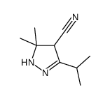 5,5-dimethyl-3-propan-2-yl-1,4-dihydropyrazole-4-carbonitrile结构式