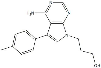 4-氨基-5-(4-甲基苯基)-7H-吡咯并[2,3-D]嘧啶-7-丙醇结构式
