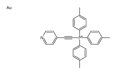 gold,tris(4-methylphenyl)-(2-pyridin-4-ylethynyl)phosphanium Structure