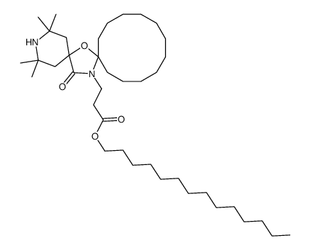 2,2,4,4-四甲基-21-氧代-7-氧杂-3,20-二氮杂环双螺[5.1.11.2]二十一碳烷-20-丙酸十四烷基酯结构式