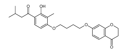 7-{4-[3-hydroxy-2-methyl-4-(3-methylbutanoyl)phenoxy]butoxy}-2,3-dihydro-4H-chromen- 4-one结构式