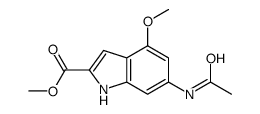methyl 6-acetamido-4-methoxy-1H-indole-2-carboxylate结构式