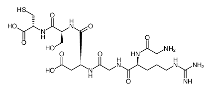 H-Gly-Arg-Gly-Asp-Ser-Cys-OH trifluoroacetate salt结构式