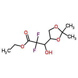 (3R,S)-2,2-二氟-3-羟基-(2,2-二甲基二氧环戊-4-基)丙酸乙酯结构式