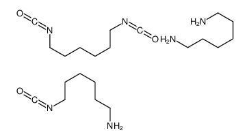 1,6-己二胺与1,6-二异氰酸根合己烷和6-异氰酸根合-1-己胺的聚合物结构式