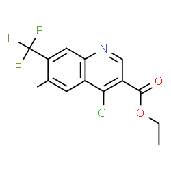 4-CHLORO-6-FLUORO-7-TRIFLUOROMETHYL-QUINOLINE-3-CARBOXYLIC ACID ETHYL ESTER structure