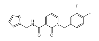 1-(3,4-二氟苄基)-2-氧代-n-(噻吩-2-甲基)-1,2-二氢吡啶-3-羧酰胺结构式