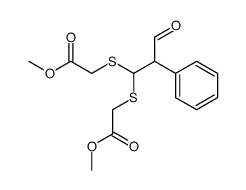 dimethyl 2,2'-((3-oxo-2-phenylpropane-1,1-diyl)bis(sulfanediyl))diacetate结构式