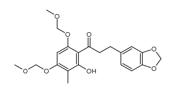 3-(1,3-benzodioxol-5-yl)-1-[2-hydroxy-4,6-bis(methoxymethoxy)-3-methylphenyl]-propan-1-on Structure