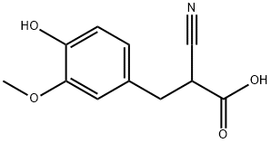 2-氰基-3-(3-甲氧基-4-羟基苯基)丙酸结构式