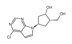 (1S,2S,4R)-4-(4-chloro-7H-pyrrolo[2,3-d]pyrimidin-7-yl)-2-(hydroxylmethyl)cyclopentanol结构式