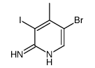 5-溴-3-碘-4-甲基-2-吡啶胺结构式