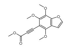 5-[2-(methoxycarbonyl)-1-ethynyl]-4,6,7-trimethoxybenzofuran结构式