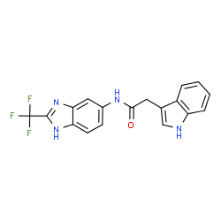 2-(1H-Indol-3-yl)-N-[2-(trifluoromethyl)-1H-benzimidazol-5-yl]acetamide结构式