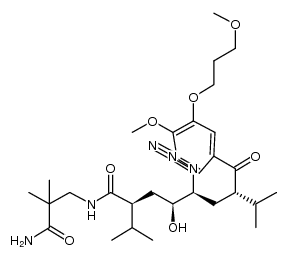 (2S,4S,5S,7S)-N-(3-amino-2,2-dimethyl-3-oxopropyl)-5-azido-4-hydroxy-2-isopropyl-7-(4-methoxy-3-(3-methoxypropoxy)benzoyl)-8-methylnonanamide Structure