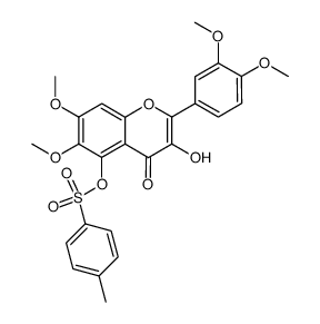 2-(3,4-dimethoxyphenyl)-3-hydroxy-6,7-dimethoxy-4-oxo-4H-chromen-5-yl 4-methylbenzenesulfonate Structure