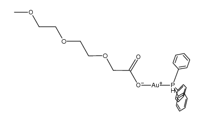 (triphenylphosphine)gold(I)(O2CCH2(OCH2CH2)2OCH3) Structure