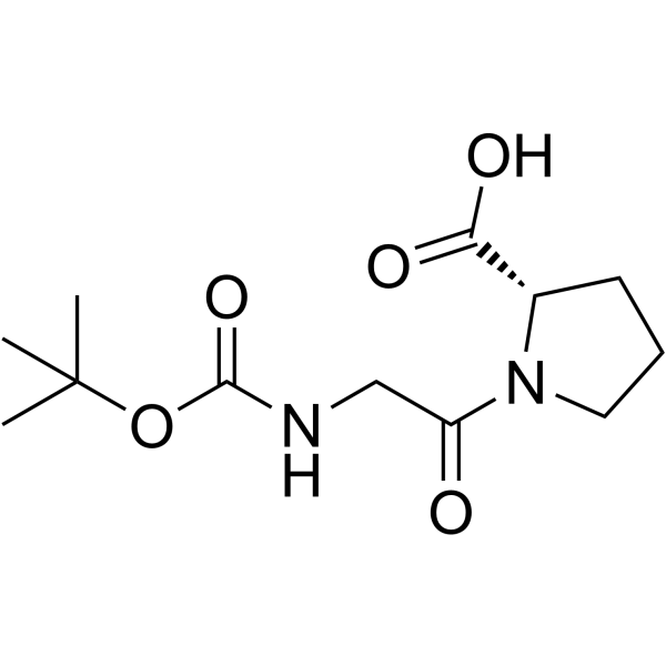Boc-甘氨酸-L-脯氨酸结构式