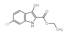 6-氯-3-羟基-1H-吲哚-2-羧酸乙基酯结构式