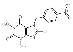 1H-Purine-2,6-dione,8-chloro-3,7-dihydro-1,3-dimethyl-7-[(4-nitrophenyl)methyl]- Structure