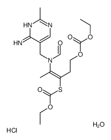 ethyl [(Z)-2-[(4-amino-2-methylpyrimidin-5-yl)methyl-formylamino]-5-ethoxycarbonyloxypent-2-en-3-yl]sulfanylformate,hydrate,hydrochloride结构式