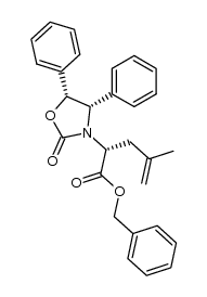 (R)-benzyl 4-methyl-2-((4S,5R)-2-oxo-4,5-diphenyloxazolidin-3-yl)pent-4-enoate Structure