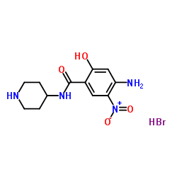 4-Amino-2-hydroxy-5-nitro-N-(4-piperidinyl)benzamide hydrobromide (1:1) Structure