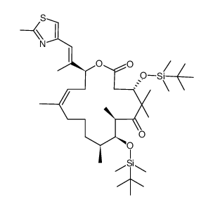 (4S,7R,8S,9S,13Z,16S)-4,8-二-{[叔-丁基(二甲基)甲硅烷基]氧代}-5,5,7,9,13-五甲基-16-[(E)-1-甲基-2-(2-甲基-1,3-噻唑-4-基)乙烯基]羰基环十六碳-13-烯-2,6-二酮结构式