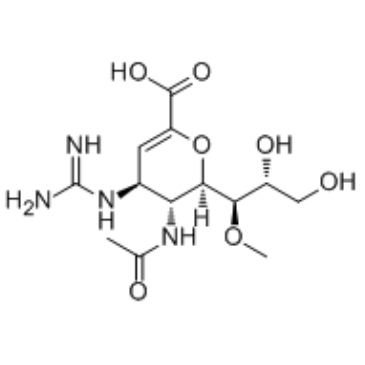 (4S,5R,6R)-5-乙酰氨基-4-胍基-6-((1R,2R)-2,3-二羟基-1-甲氧基丙基)-5,6-二氢-4H-吡喃-2-甲酸结构式