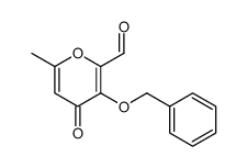 2-甲酰基-3-苄氧基-6-甲基-吡喃-4(1H)-酮结构式