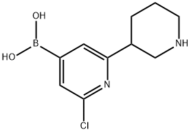 2-Chloro-6-(piperidin-3-yl)pyridine-4-boronic acid结构式