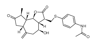 N-(4-((((3S,3aR,4S,6aR,9S,9aR,9bR)-4-hydroxy-9-methyl-6-methylene-2,8-dioxododecahydroazuleno[4,5-b]furan-3-yl)methyl)thio)phenyl)acetamide结构式
