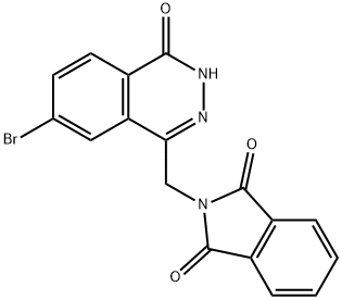 2-((7-溴-4-氧代-3,4-二氢酞嗪-1-基)甲基)异吲哚啉-1,3-二酮结构式