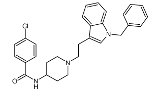 N-[1-[2-(1-benzylindol-3-yl)ethyl]piperidin-4-yl]-4-chlorobenzamide结构式