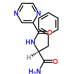 N-[(1S)-2-氨基-2-氧代-1-(苯基甲基)乙基]-2-吡嗪甲酰胺结构式