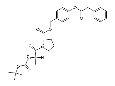 4-(2-phenylacetoxy)benzyl (tert-butoxycarbonyl)-L-alanyl-L-prolinate Structure