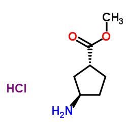 (1R,3R)-3-氨基环戊烷甲酸甲酯盐酸盐结构式