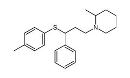 2-methyl-1-[3-(4-methylphenyl)sulfanyl-3-phenylpropyl]piperidine结构式
