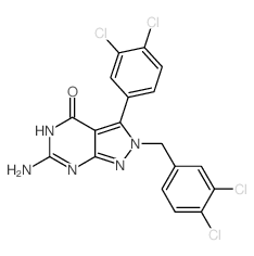 4H-Pyrazolo[3,4-d]pyrimidin-4-one,6-amino-3-(3,4-dichlorophenyl)-2-[(3,4-dichlorophenyl)methyl]-1,2-dihydro- Structure