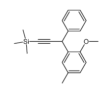 [3-(2-methoxy-5-methyl-phenyl)-3-phenyl-prop-1-ynyl]-trimethyl-silane结构式