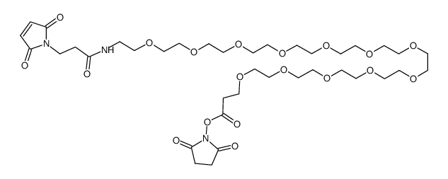 alpha-Maleimidopropionyl-oMega-succinimidyl-12(ethylene glycol) structure