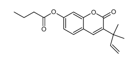3-(1,1-dimethylallyl)-7-butyryloxycoumarin结构式